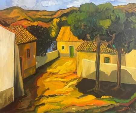 Art work by Stefano Puleo Il cortile  - oil canvas 